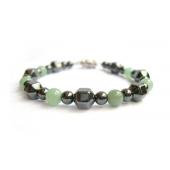 Magnet Clasp - 18cm Hematite Stone Beaded Bracelet